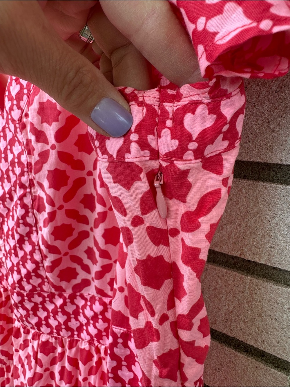 Vineyard Vines Bright Peach Mix Print Tiered Mini Dress NWT Cotton Medium - Picture 13 of 13